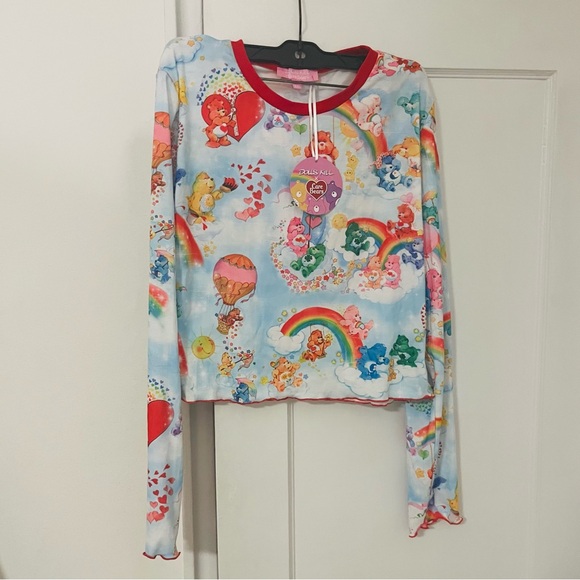 Care Bears Tops - NWT - Dolls Kill x Care Bears Plus So TENDERHEARTED rainbow long sleeve T - XXL